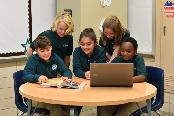 Students learning together at A+ Niche-rated PS&ndash;8 school in Evanston